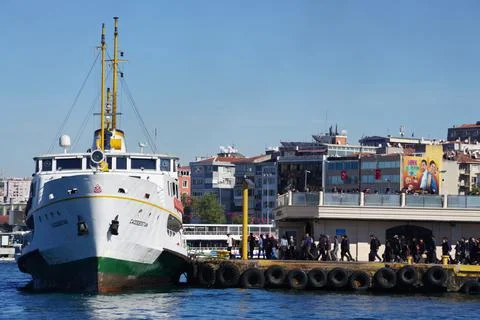Ferry and passengers Stock Photos