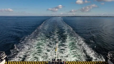 Ferry and water waves Stock Footage 68718257