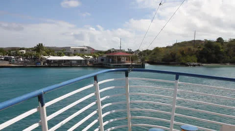 Ferry Approaches pier - Culebra Stock Footage 23048537