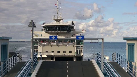 Ferry approaching Stock Footage 75618284