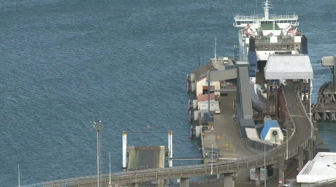 Ferry arrival at Port time lapse Stock Footage 752976