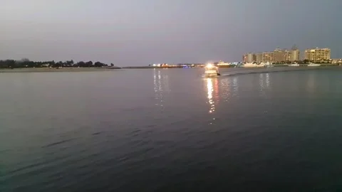 Ferry arriving at dock Stock Footage 193994074