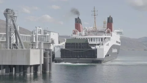Ferry arriving in Ullapool Stock Footage 159418537