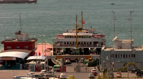 Ferry for automobiles Stock Footage 48236694