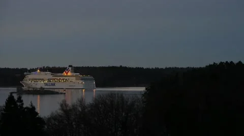Ferry in Baltic sea 스톡 동영상 60581278
