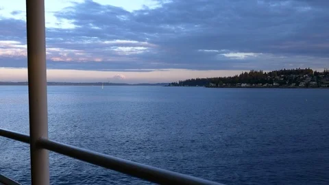 Ferry between Edmonds and Kingston, Olympic Peninsula. Stock Footage 99599024