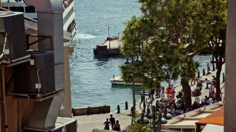 Ferry Boat Approaching Dock 스톡 동영상 26207259