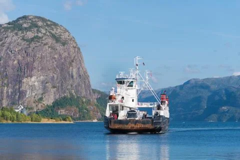 Ferry boat approaching Stock Photos