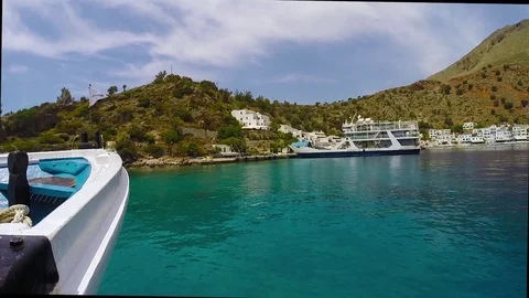 Ferry boat approaching pier Stock Footage 71526475