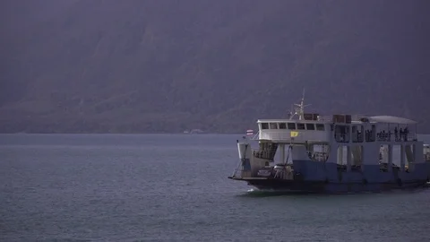 Ferry boat between the islands. Stock Footage 119854197