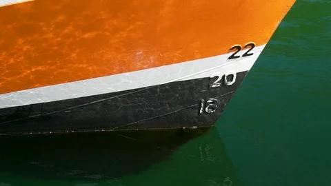 Ferry boat bow in water Stock Footage 129322545