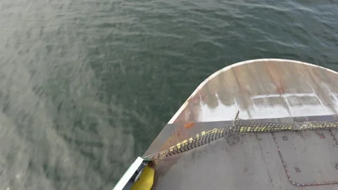 Ferry boat closeup of water Видео 219904284