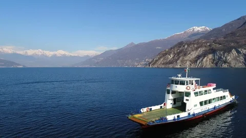 Ferry boat on Como lake Stock Footage 86507322