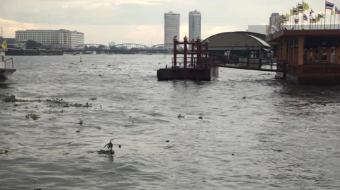 Ferry boat crossing river Video stock 60129334