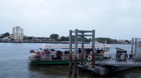 Ferry boat crossing river Stock Footage 60599219