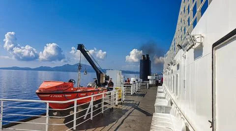 Ferry boat deck Stock Photos