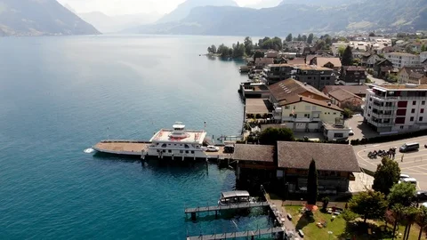 The ferry boat on lake Video stock 106902429