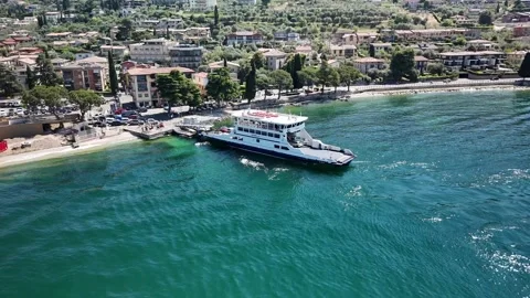 Ferry Boat on Lake Garda Stock Footage 334065912