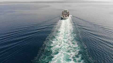 The ferry boat leaving Video stock 106824724