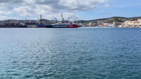 Ferry Boat Leaving Harbour Stock Footage 170578393