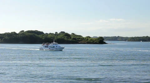 Ferry boat passing by Stock Footage 28575983