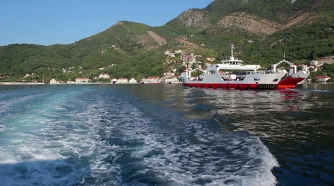 Ferry boat is passing by Stock Footage 32691883
