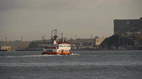 Ferry boat passing by in Lisbon 스톡 동영상 69008952