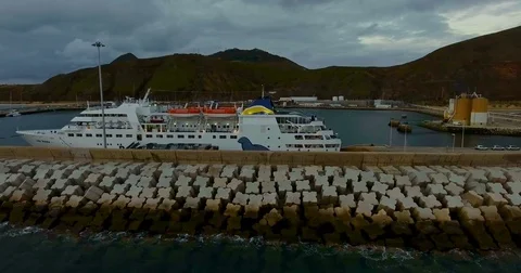 Ferry boat at the pier Stock Footage 81703372