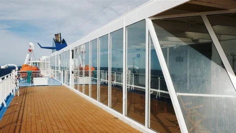 Ferry boat sun deck pan seaview Sardinia Stock Footage 121401616