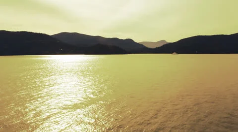 Ferry Boat Sunset Time Lapse Stock-Footage 24655268
