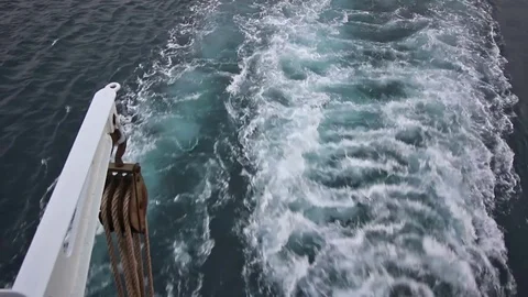 Ferry boat with working engine Stock Footage 82101546