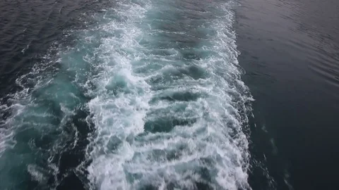 Ferry boat with working engine - moving fast Stock Footage 82101608