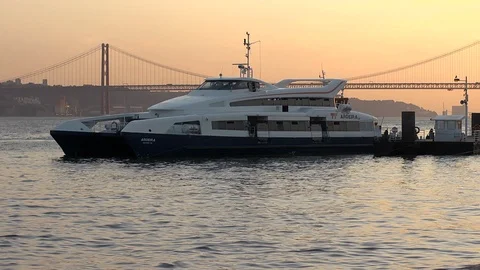 Ferry Boats Time Lapse Stock Footage 92083277
