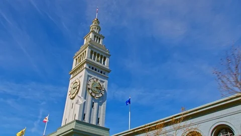 Ferry Building Clock Tower San Francisco Stock-Footage 87210023