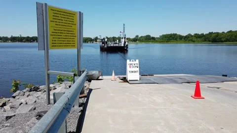 A ferry coming in to dock 4K Stock Footage 133800299