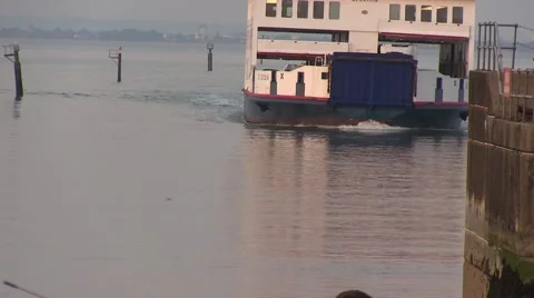 Ferry coming in to harbor Stock Footage 41857501