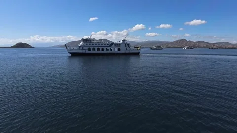 Ferry Crossing in Alas Strait between Lombok and Sumbawa Island Stock Footage 283941560