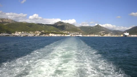 Ferry crossing to Corfu island, Greece Stock Footage