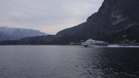 Ferry crossing Lake Como Stock Footage 65047511