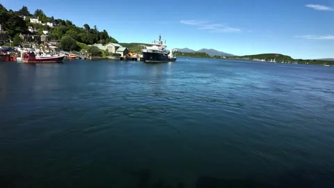 Ferry Crossing Oban to Isle of Mull Scotland United Kingdom 13th July 2025 10am Stock Footage 313145349
