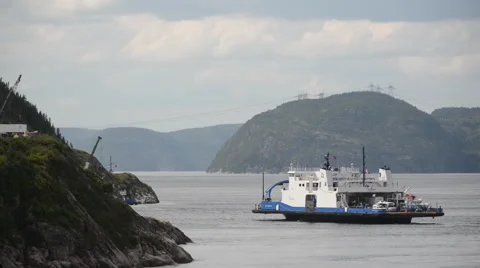 Ferry crossing river Stock Footage 63868726