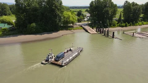 Ferry Crossing River Stock Footage 344900302
