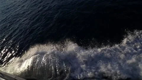 Ferry cruise splashing water while travelling to and fro inter islands Stock Footage 131827978
