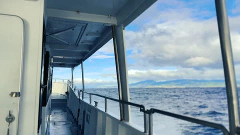 Ferry Deck with Ocean View of São Miguel Island, Azores Portugal Stock Footage 316555017