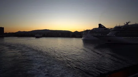 Ferry Departure at Dawn Stock Footage 88634323