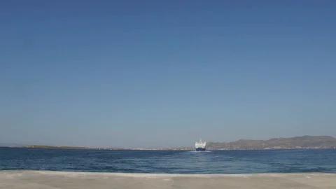 Ferry in the distance Stock Footage 122158503