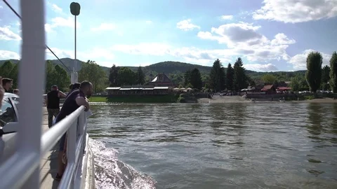 Ferry docking Stock Footage 76053253