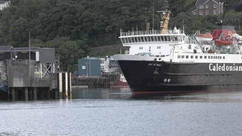 Ferry docking at Oban Ferry Terminal in Scotland Video stock 93027005