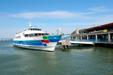 Ferry docking. Stock Photos