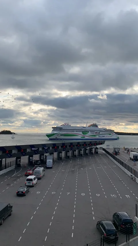 Ferry docking at pier Stock Footage 276621110